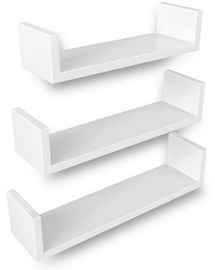 Songmics Wall Shelf White 40/35/30 3pcs
