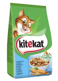 Sausas ėdalas suaugusioms katėms Kitekat, su vištiena ir daržovėmis, 1.8 kg