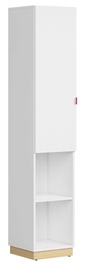 Black Red White Princeton REG1D Bookshelf 36x181cm White/Oak/Fuchsia