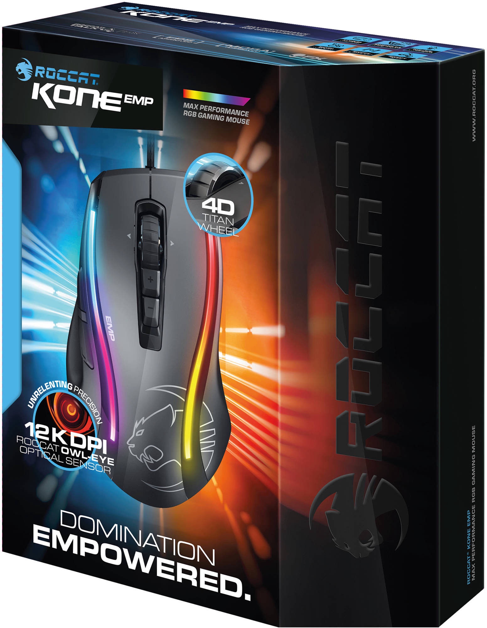 roccat kone emp max performance rgb gaming mouse