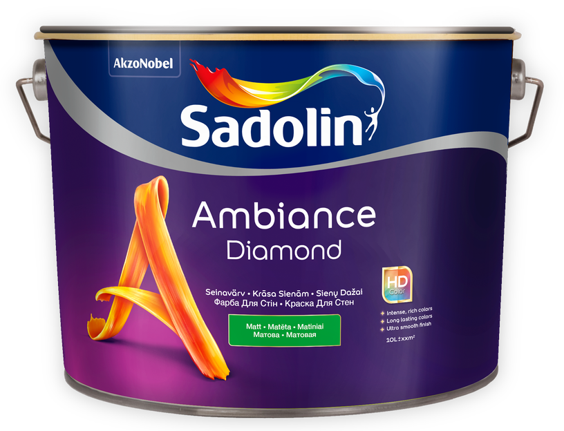 Krāsa Sadolin Ambiance Diamond, balta, 10 l