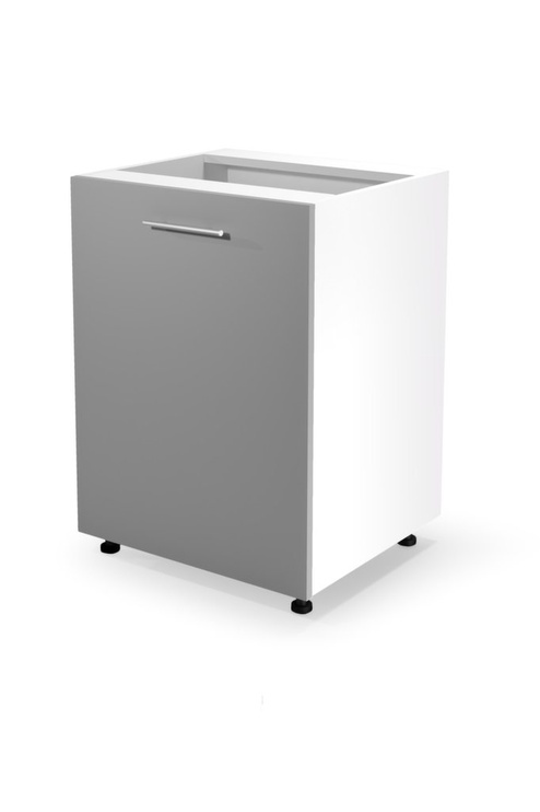 Отдельно стоящий кухонный шкаф Vento, белый/серый, 60 см x 52 см x 82 см