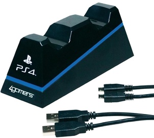 4Gamers Dual Controller Play And Charge Desktop Stand Black