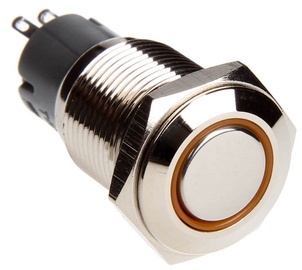 DimasTech Switch Push Button 16mm Silverline Orange