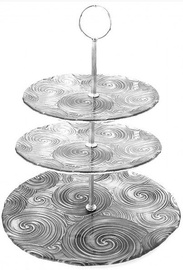 Dekor Cam Vortex Cake Stand Silver