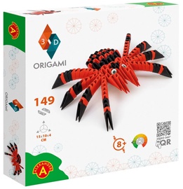 Papīra figūru izgatavošanas komplekts Alexander 3D Origami Spider 23480, melna/sarkana