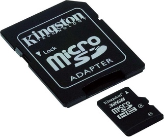 Kingston 32GB microSDHC Card Class 4 +SDHC Adapter