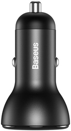 Baseus Dual USB Quick Car Charger 5A + USB-C Cable Black