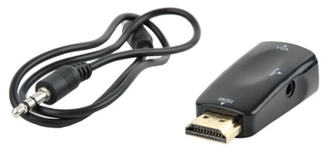 Адаптер Gembird HDMI / VGA / 3.5mm VGA / HDMI, 3.5 mm male, черный