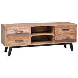TV galds VLX Solid Teak, brūna, 1200 mm x 300 mm x 450 mm