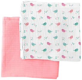 Summer Infant SwaddleMe Muslin Blankets 2pcs Birds Of A Feather Girl