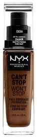 Tonālais krēms NYX Can't Stop Won't Stop CSWSF21 Cocoa, 30 ml