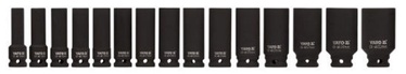 Yato YT-1055 HEX Deep Impact Socket Set 1/2'' 10-32mm 15pcs