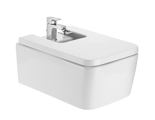 Roca Inspira Square Vitreous 370x560mm Bidet White