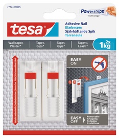 Kabliukai rėmeliui pakabinti Tesa Powerstrips, 2 vnt., skaidri/balta