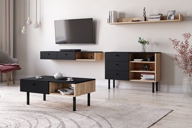 Svetainės baldų komplektas Vivaldi Meble Tulia Oak/Black