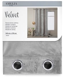 Ночные шторы AmeliaHome Velvet, серебристый, 140 см x 270 см