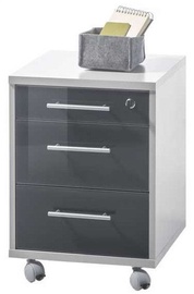 Komoda Black Red White Office Lux Light Grey/Graphite