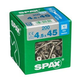 Medsraigčiai Spax, 4,5 x 45 mm, A2, T20, 200 vnt.