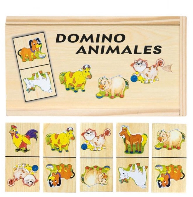 Stalo žaidimas WOODY Domino Farm Animals 90092, LT LV EE RUS EN