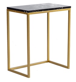 Konsoles galds Home4you Marble Black 3 Gold/Black, 360x240x435 mm