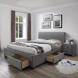 Кровать Halmar Modena, 140 x 200 cm, серый, с решеткой