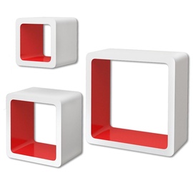 Полка VLX Cube 242170, белый/красный, 23 см x 10 см x 23 см