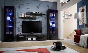 Svetainės baldų komplektas ASM Galino C Black/Black Gloss