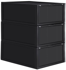 Songmics Plastic Shoe Box Black 3pcs