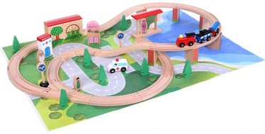 EcoToys Wooden Railway 50pcs HJD93949