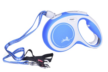 Automātiskā pavada Flexi New Comfort M, balta/gaiši zila, 5 m