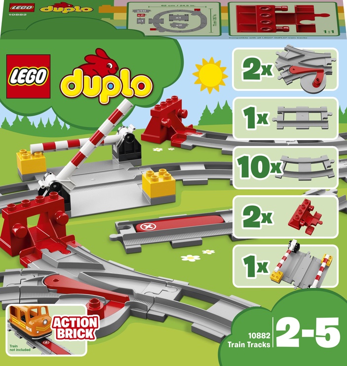 Konstruktors LEGO Duplo Dzelzceļa sliedes 10882, 23 gab.