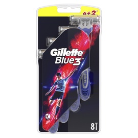 Vienkartiniai skustuvai Gillette FCB Blue 3 Football, 6+2 vnt.