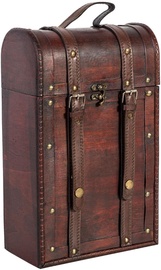 Home4you Wooden Wine Case 2x BAO 22x12xH35cm With Straps/Red