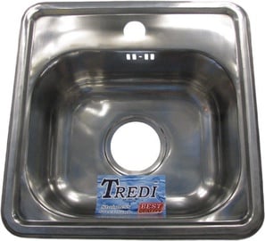 Кухонная раковина Tredi T1515, нержавеющая сталь, 380 мм x 380 мм x 150 мм