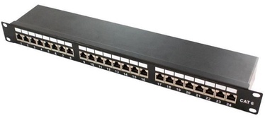LogiLink Patch Panel for CAT 6a STP 24 Keystone Black