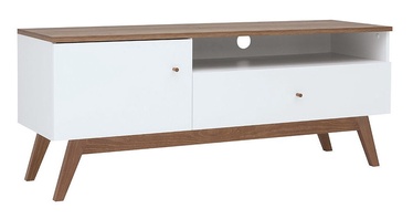 TV galds Heda, brūna/balta, 135 cm x 40.5 cm x 55 cm