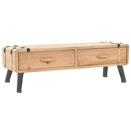 TV galds VLX Solid Fir Wood, brūna, 1200 mm x 330 mm x 350 mm