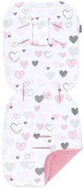 Подкладка для коляски MamoTato Hearts, белый/розовый