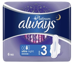 Always Pads Ultra Platinum Night Single 6pcs