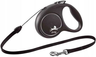 Siksna Flexi Black Design, melna, 5 m