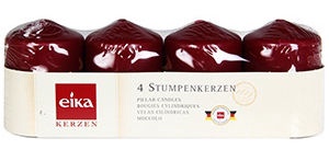 Eika Pillar Candles 7x5cm Bordo 4pcs