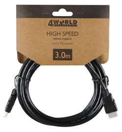 4World Cable HDMI / HDMI 3m Black