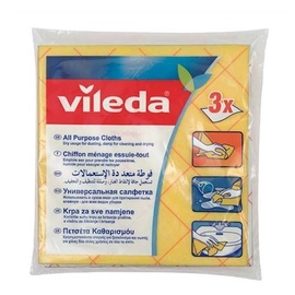 Ткань, универсальная Vileda VILE02541, желтый, полиэстер/вискоза, 3 шт.