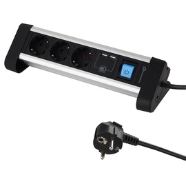 Pikendusjuhe alum 2p+2xusb 2m lülitiga