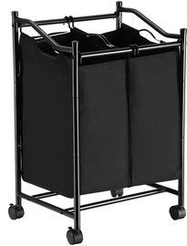 Songmics Laundry Cart 2 Bags Black