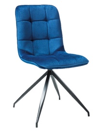 Стул для столовой Signal Meble Texo Velvet Black/Blue, 1 шт.