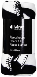 4Living Fleece Blanket 125x160cm Black/White