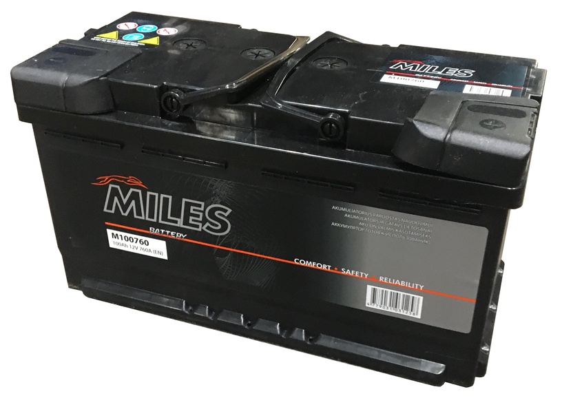 Аккумулятор Miles M100760, 12 В, 100 Ач, 760 а