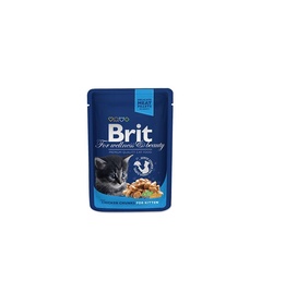 Konservuotas ėdalas katėms Brit Premium Chicken Chunks Kitten, 100 g